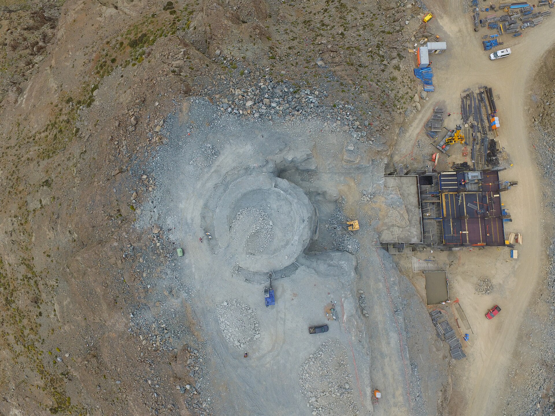 Aerial view of an industrial site